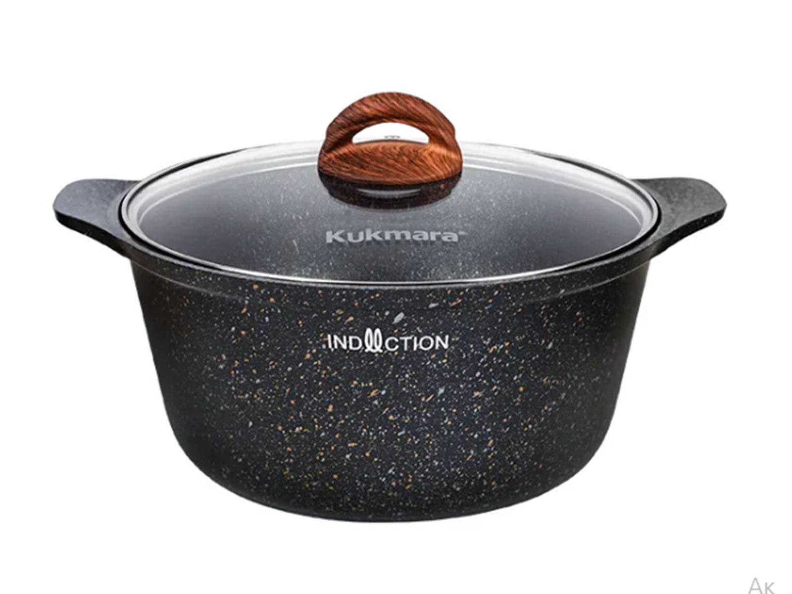 Кастрюля антипригарная Кукмара со стеклянной крышкой линия Granit Ultra original индукция