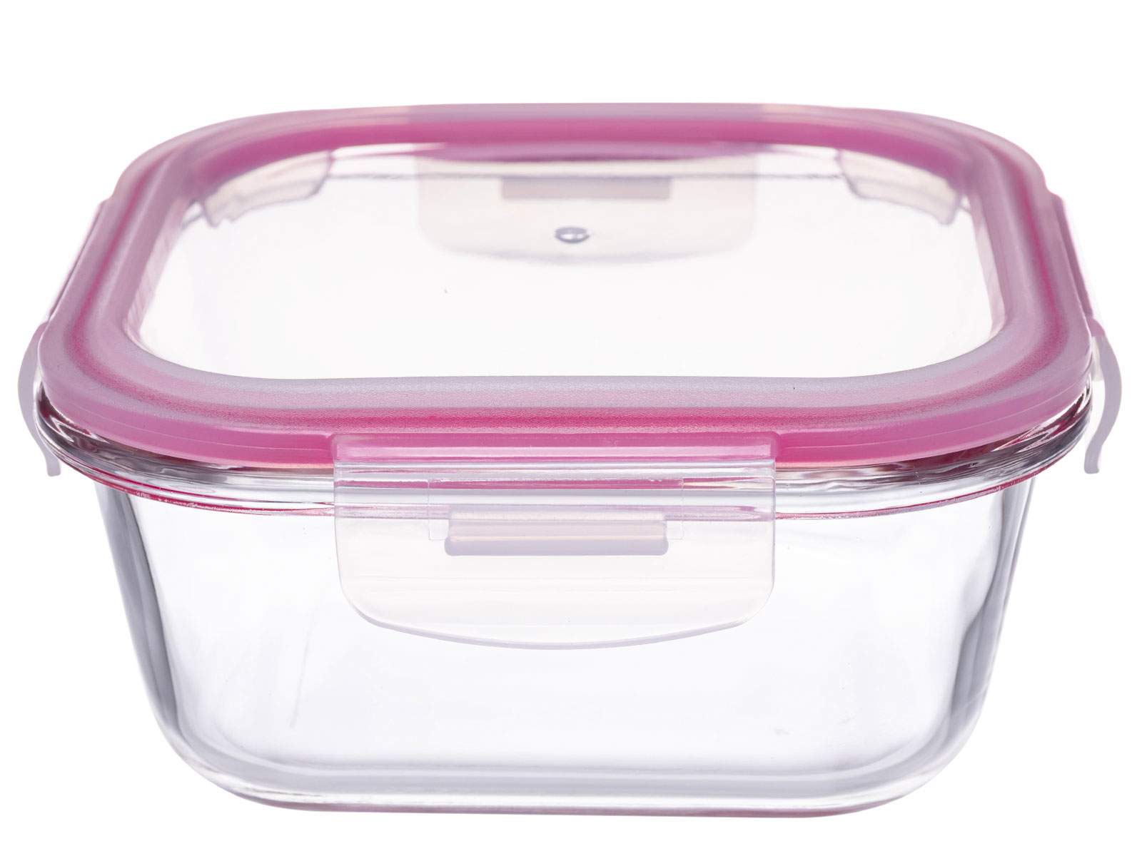 Контейнер стеклянный квадратный розовый герметичная крышка TM Appetite