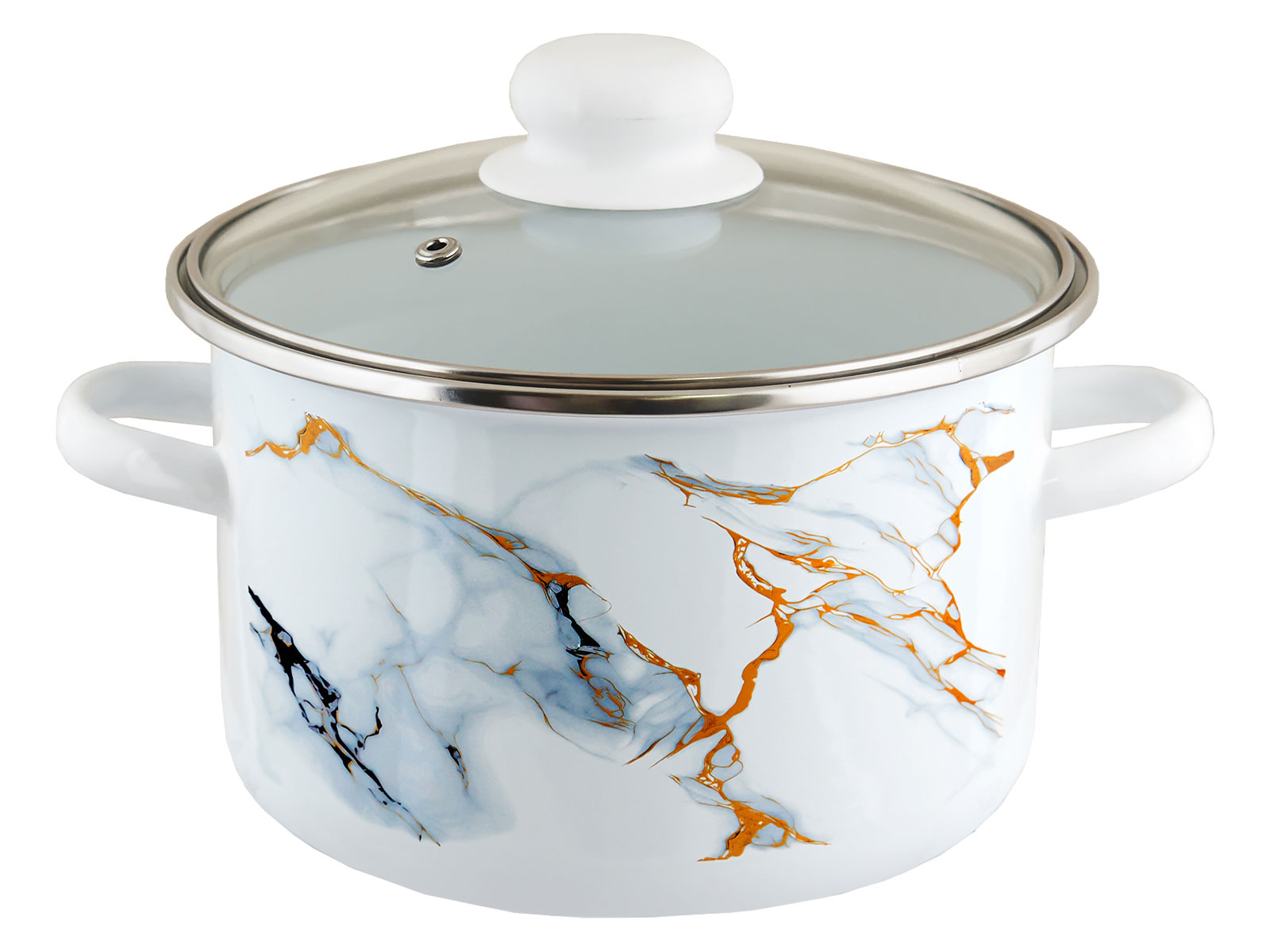 Кастрюля эмалированная Marble