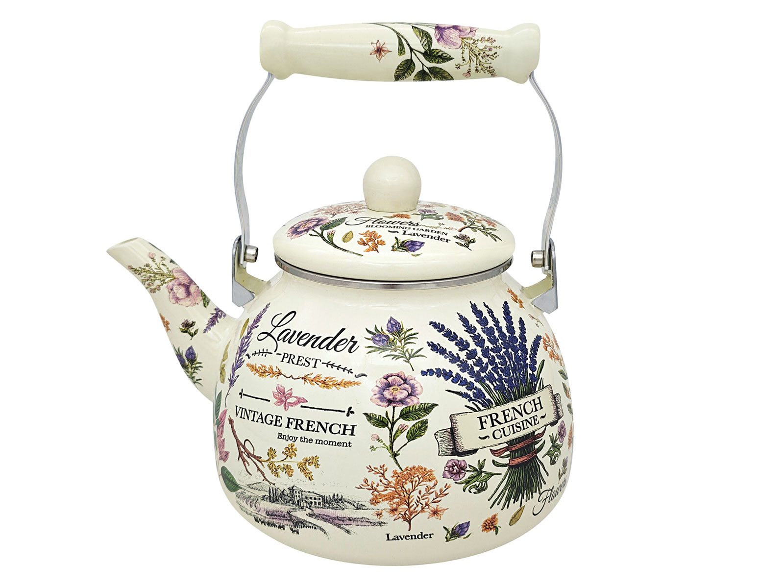 Чайник эмалированный с керамической ручкой Эдем TM Appetite