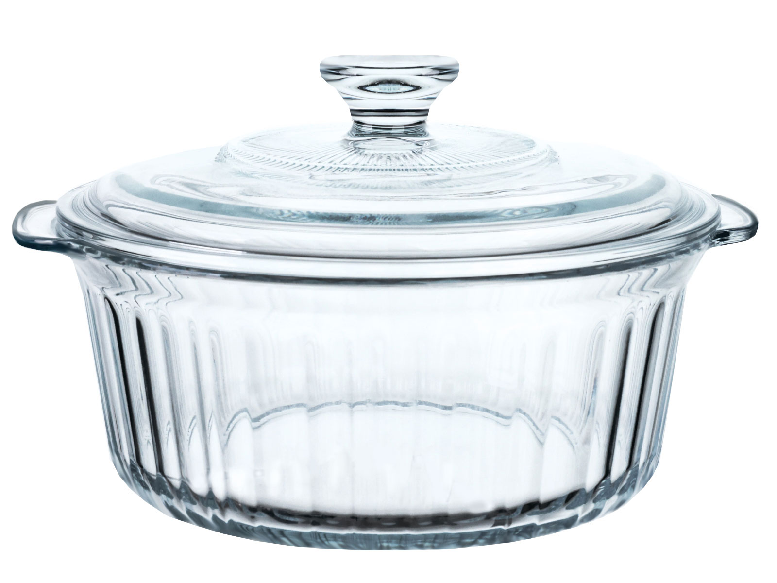 Кастрюля из жаропрочного стекла рифленая с крышкой TM Appetite