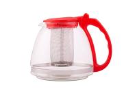 Чайник стеклянный заварочный с фильтром красный TM Appetite